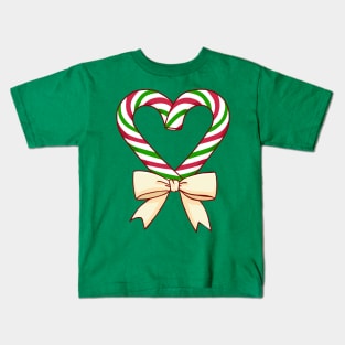 Candy Cane Heart Kids T-Shirt